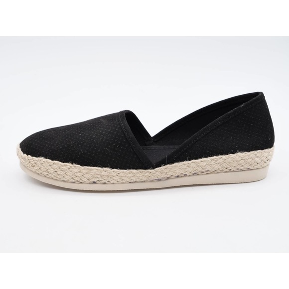 Union Bay Flats Womens 8 Black Perforated Faux Suede D'Orsay Slip On Shoes - Picture 2 of 11